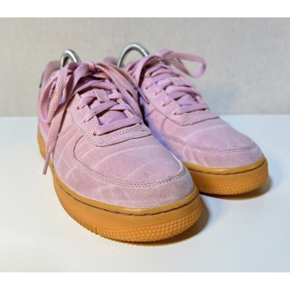 Nike Air Force 1 Low Womens Size 7 Pink Canvas Gum Sole Streetwear Barbiecore